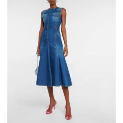 Victoria Beckham Denim Midi Dress