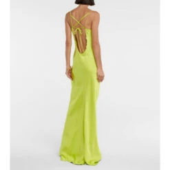 Alternative view of Victoria Beckham Lace-trimmed Satin Slip Maxi Dress