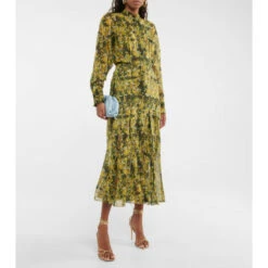 Victoria Beckham Floral Semi-sheer Shirt Dress