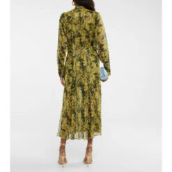 Alternative view of Victoria Beckham Floral Semi-sheer Shirt Dress