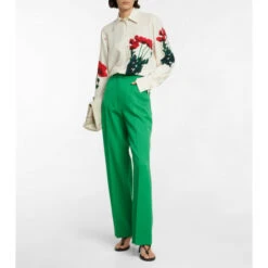 Victoria Beckham Poppies Floral-print Cady Shirt