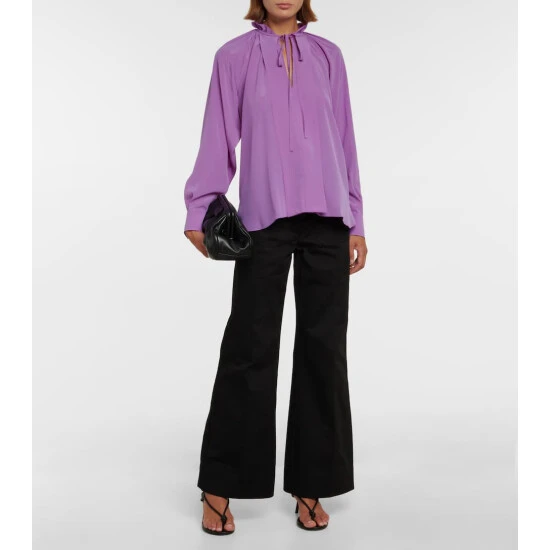 Victoria Beckham Self-tie Silk Blouse 1 Victoria Beckham Self-tie Silk Blouse