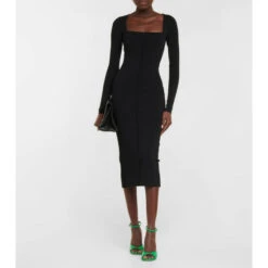 Victoria Beckham Knitted Bodycon Midi Dress