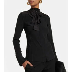 Victoria Beckham Tie-neck Silk Crêpe De Chine Blouse -Victoria Beckham shop unnamed file 96